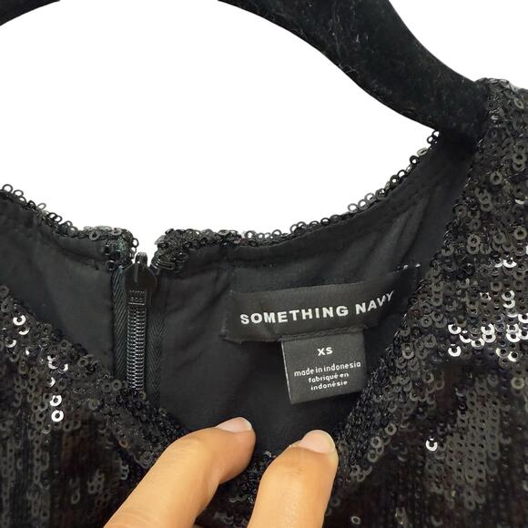 NWT Something Navy Sequins Black Mini‎ Dress Women’s Size XS - Picture 5 of 13